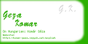 geza komar business card